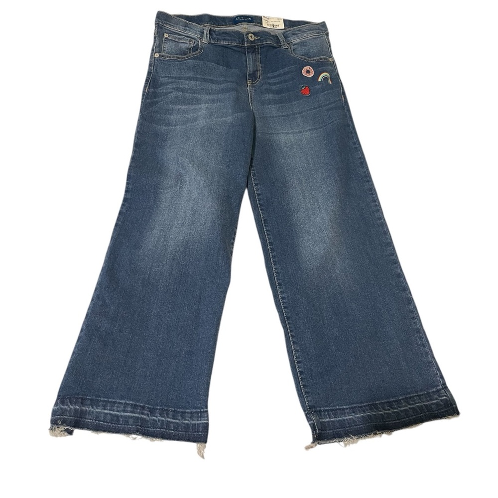 Arizona Jean Co. Denim girls Jeans Plus Size 16.5 Plus Blue Floral  Cropped Fray